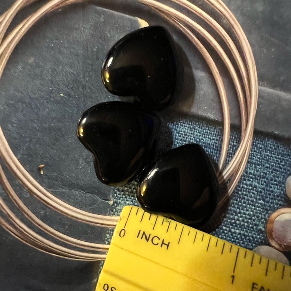 Black Obsidian hearts (3) - Picture 3 of 5